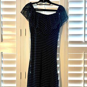 white house black market midi off shoulder dress size 4